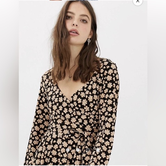 Free People Black Floral Long Sleeve Dress - Picture 7 of 7